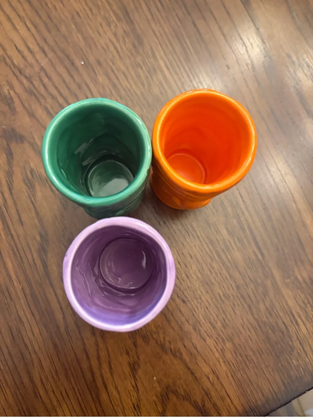 Big mouth bar colorful Set of 3 Tiki Shot Glasses - Purple, Green, Orange. NIB.
